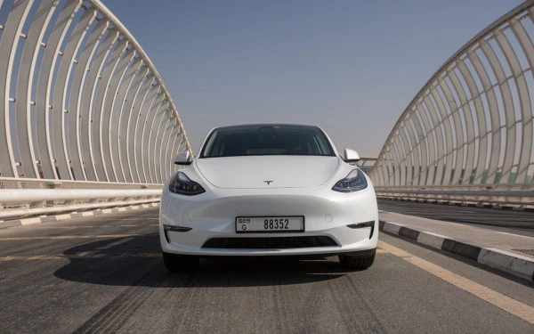 White Tesla Model Y Long Range, 2022 Photo 1