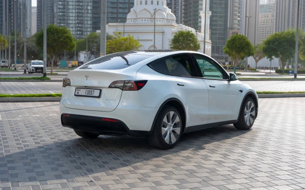 White Tesla Model Y Long Range, 2022 Photo 3