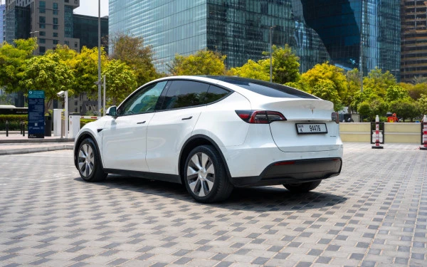 White Tesla Model Y Long Range, 2022 Photo 6